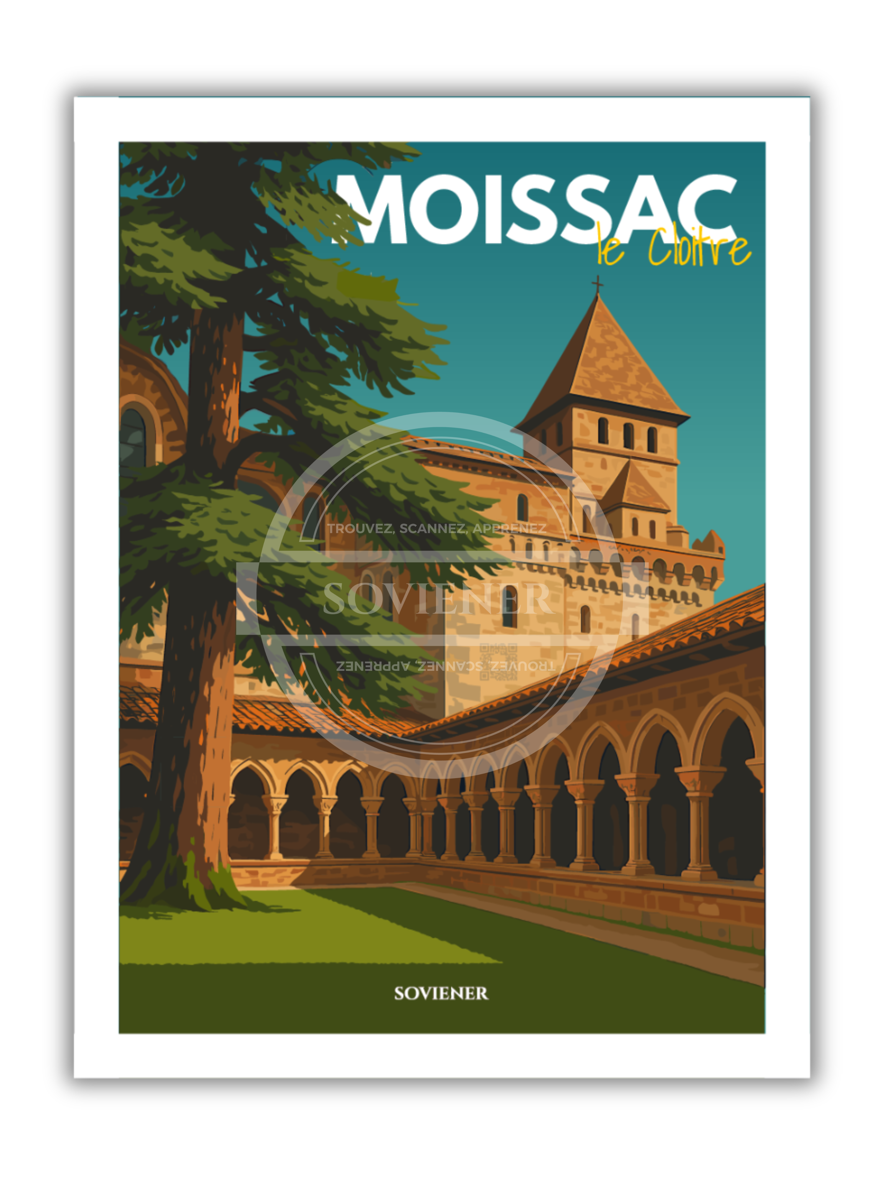 Affiche Moissac " Le cloitre"
