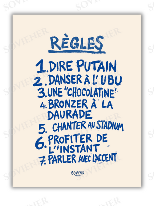 Affiche "RÈGLES"