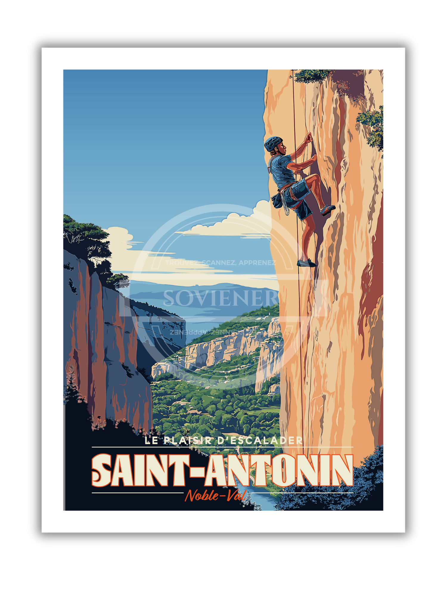 Affiche Saint-Antonin "Le plaisir d'escalader"