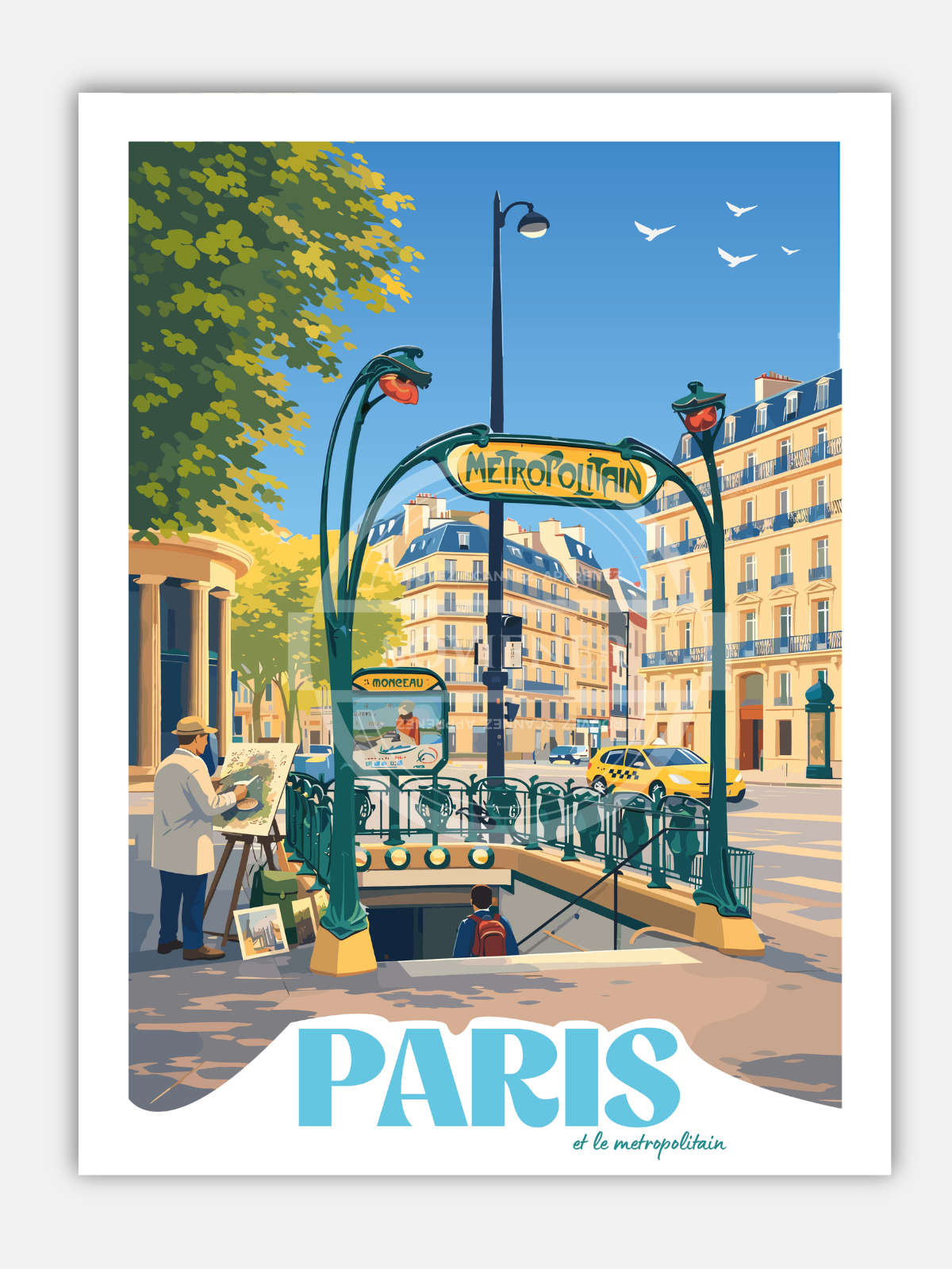 Affiche Paris “le métropolitain“
